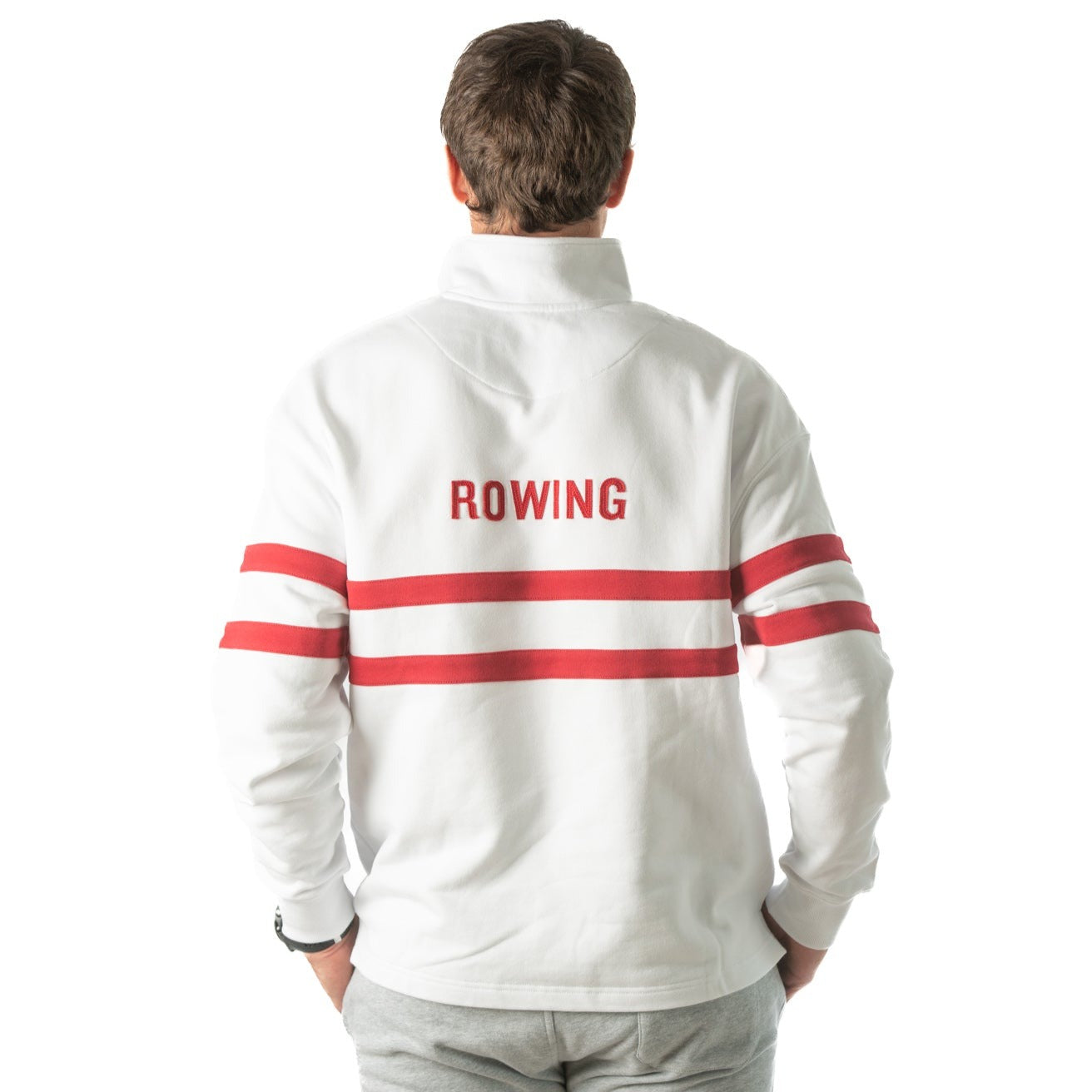 PAC Rowing Collegiate Stripe Quarter Zip White