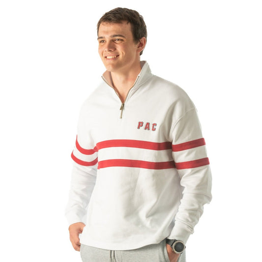 PAC Collegiate Stripe Quarter Zip White